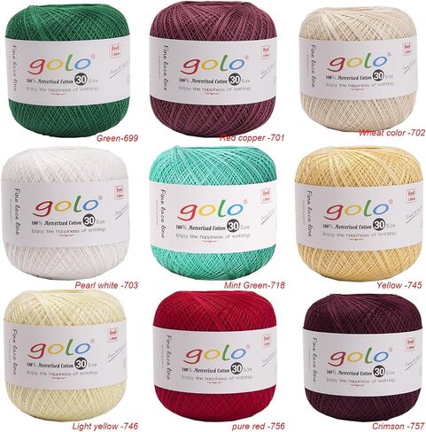 golo Crochet Yarns Size 30 for Hand Work Green Yarn 10-890 in Kuwait
