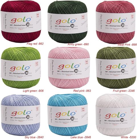 golo Crochet Yarns Size 30 for Hand Work Green Yarn 10-890 in Kuwait