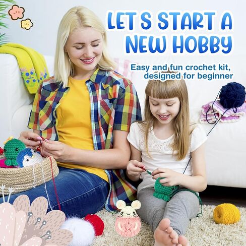 Beginreally Crochet Kit for Beginners, 3Pcs Cute Animals Complete Beginner Crochet Set for Adults and Kids, Crochet Starter Kit with Step-by-Step Video Tutorial and Instruction in Saudi Arabia