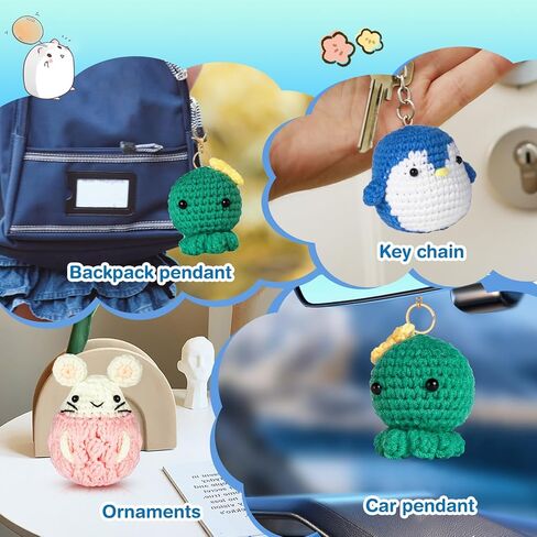 Beginreally Crochet Kit for Beginners, 3Pcs Cute Animals Complete Beginner Crochet Set for Adults and Kids, Crochet Starter Kit with Step-by-Step Video Tutorial and Instruction in Saudi Arabia