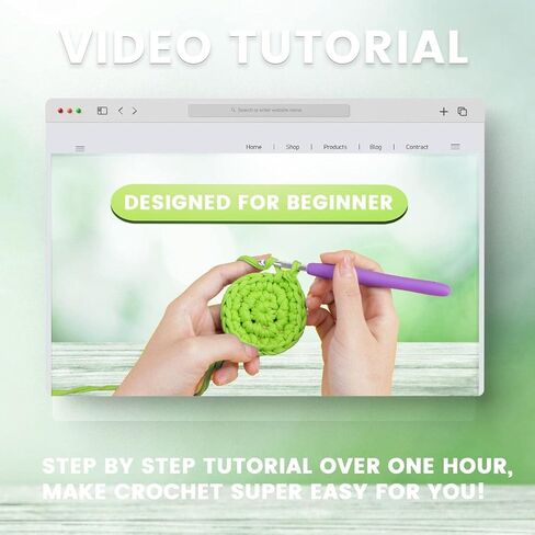 Crochet Kit for Beginners - 4Pcs Succulents for Adults, Crocheting Knitting Kit with Step-by-Step Video Tutorials in Saudi Arabia