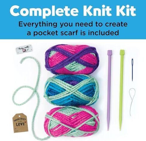 Creativity for Kids Learn to Knit Pocket Scarf - DIY Knitting Kit for Beginners, Kids Craft Kit in Kuwait