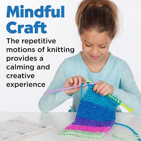 Creativity for Kids Learn to Knit Pocket Scarf - DIY Knitting Kit for Beginners, Kids Craft Kit in Kuwait