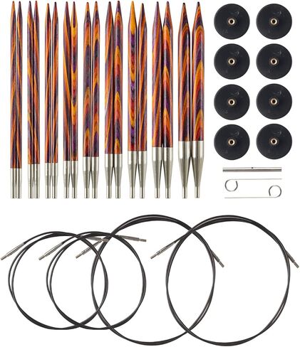 مجموعة إبر الحياكة الخشبية القابلة للتبديل من Knit Picks - US 4-11 (Majestic) in Kuwait