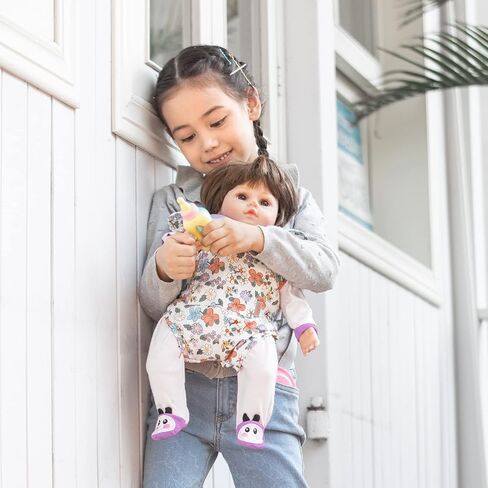 GAGAKU Baby Doll Carrier for Little Girls, Reborn Doll Accessories for Toddlers 3+ Years Old, Kids Toy Baby Dolls Carrier - Pink - Helleborus in Saudi Arabia