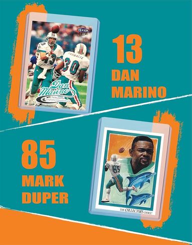 Miami Dolphins Cards: Tua Tagovailoa, Myles Gaskin, Jerome Baker, Devante Parker, Mike Gesicki, Dan Marino, Mark Duper Assorted Football Stars & Legends Trading Card & Wristbands Bundle in Saudi Arabia