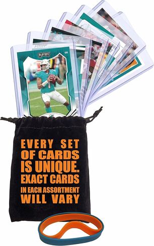 Miami Dolphins Cards: Tua Tagovailoa, Myles Gaskin, Jerome Baker, Devante Parker, Mike Gesicki, Dan Marino, Mark Duper Assorted Football Stars & Legends Trading Card & Wristbands Bundle in Saudi Arabia
