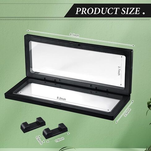 Harloon 12 Pcs 3D Floating Display Case, Black, 3 Size, Square in Kuwait