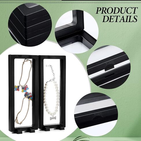Harloon 12 Pcs 3D Floating Display Case, Black, 3 Size, Square in Kuwait