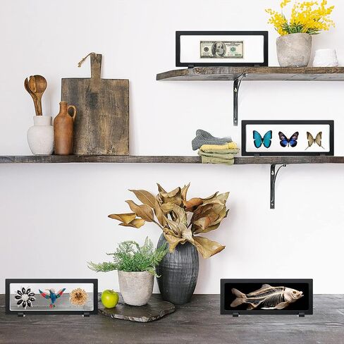 Harloon 12 Pcs 3D Floating Display Case, Black, 3 Size, Square in Kuwait