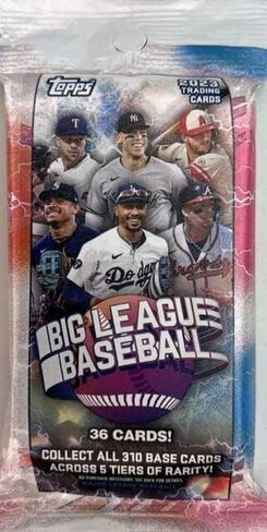 2023 توبس Big League MLB Baseball Jumbo Cello Fat Pack Value Pack - 36 بطاقة تداول بالداخل in Kuwait