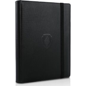 Trading Card Binder 9 Pocket, Fabmaker PU Cover Card Collection Binder for 360 Cards, Premium Card Book, Sturdy Card Holder Folders, Card Album for YuGiOh, MTG, TCG, Game Cards & Sports Cards, Black
