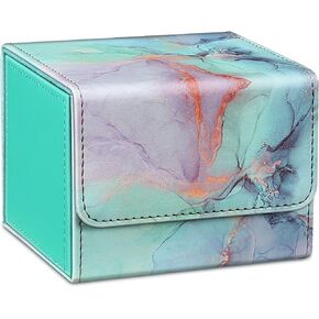 CaseBot Card Deck Box Compatible with MTG/TCG/CCG, Magnetic Game Card Case Large Size Fits Up 180+ Game Cards with PU Divider, Lilac Marble