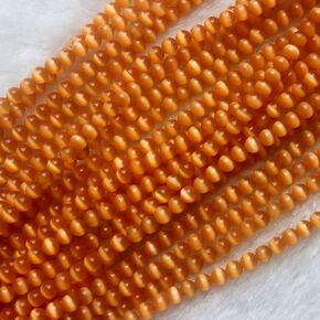 Black Cat Eye Beads Round 6mm Semi Precious Gemstone Loose Beads for Jewelry Making (63-66pcs/strand)