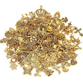 SANNIX 200Pcs Bracelet Charms for Jewelry Making Wholesale Bulk Jewelry Making Bracelets Charms Gold Plated Enamel Charms Pendants for Bracelet Necklace Jewelry Making