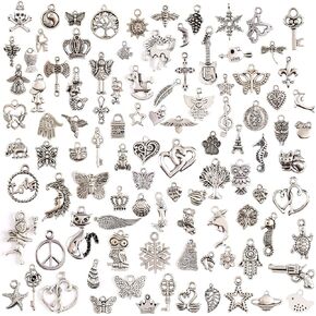 Keyzone Wholesale 100 Pieces Mixed Charms Pendants DIY for Jewelry Making and Crafting in Saudi Arabia