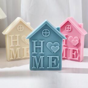 Home Mold Heart Mold Home House Candle Mold House Resin Mold Clay Mold Jewelry Resin Casting Mold Candle Making Molds Craft Supplies 3D Mold Silicone Mold for Resin Casting Mold