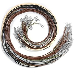 Necklace Cord, Paxcoo 50Pcs Necklace String Rope with Clasp, 24 Inch Waxed Cotton Cord Necklace Bulk for Charms Pendants, Bracelets, Necklaces, Jewelry Making Supplies and Beading Supplies in Saudi Arabia