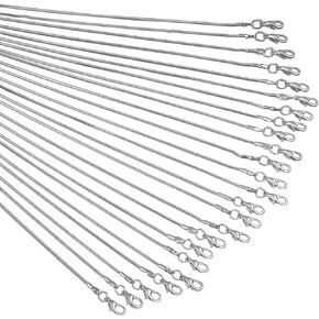 24pcs 18 Inch 925 Silver Plated 1.2mm DIY Snake Chain Charms Link Necklace With Lobster Clasps for Jewelry Making in Saudi Arabia