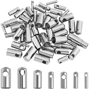 UNICRAFTALE 100Pcs Stainless Steel Cord Ends End Caps 1mm Inner Diameter Column Cone Leather Cord Ends Jewelry Making Caps Bracelet End Caps Terminators Cord Finding for Necklace Jewelry Making