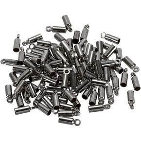 PATIKIL 100Pcs Cord End Caps 2mm End Cap Barrel Beads Kumihimo End Caps Brass for Leather Cord, Tassels, Jewelry Making 2.5mm Length Gold in Saudi Arabia