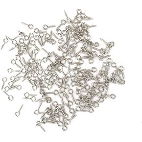 Small Mini Screw Eyes Pin Tiny Screw in Hooks Jewelry Metal Ring (250 PCS)