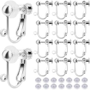 BronaGrand 24 Pieces Clip-on Earring Findings Components Screw Back Ear Wire Non Pierced Earring Converter with Loop for Jewelry Making, 4 Colors in Kuwait