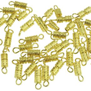 Clasps - 100 Pieces 4 x 15 mm - Barrel Screw Type Clasp - Perfect for Jewerly Making - with Kare & Kind® Retail Packaging (Gold)