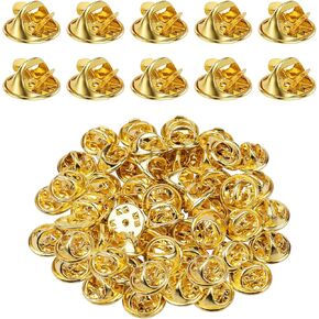 50PCS Metal Pin Backs, Pin Keepers Locking Clasp for Badge Insignia Pin Backs Replacement (Silver)
