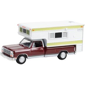 Greenlight 30409 1981 Dodge Ram D-250 Royal with Large Camper - Medium Crimson Red and Pearl White (Hobby Exclusive) 1/64 Scale Diecast in Saudi Arabia