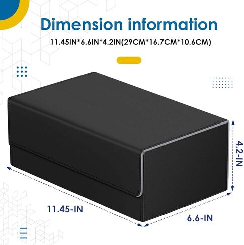 Homthy 1800+ Card Deck Case for Trading Cards, Leather Magnetic Closure Commander Card Storage Box Magic Card Protectors Fit for MTG TCG and Sport Cards in Kuwait