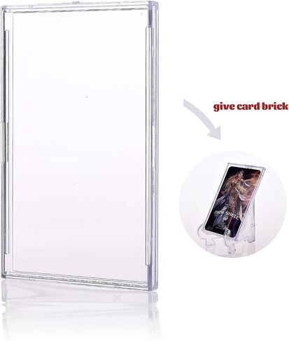 Cards Sleeves Top Loaders 10 Hard Acrylic Card Protector Clear Card Brick + 2 Display Stand Fit for Trading Cards,Standard Sports Cards,Baseball Card Holder Cases Collectibles Card Protectors in Saudi Arabia