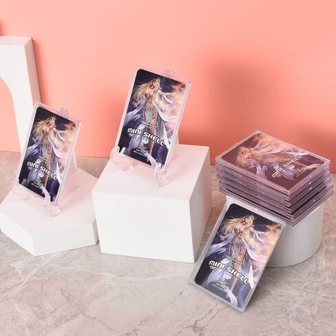 Cards Sleeves Top Loaders 10 Hard Acrylic Card Protector Clear Card Brick + 2 Display Stand Fit for Trading Cards,Standard Sports Cards,Baseball Card Holder Cases Collectibles Card Protectors in Saudi Arabia