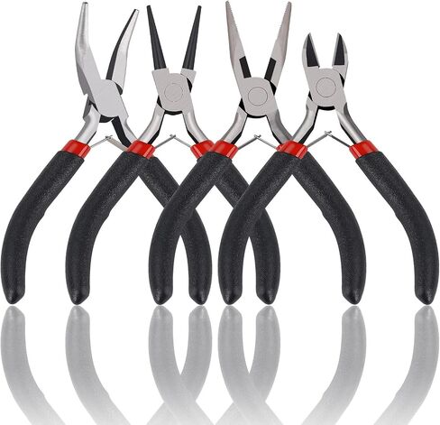 3 قطع من كماشة المجوهرات، مجموعة أدوات كماشة صنع المجوهرات مع كماشة أنف بإبرة / كماشة أنف مستديرة / كماشة أنف سلسلة، قاطعات أسلاك لتغليف الأسلاك، حلق، خرز وصناعات يدوية لصناعة المجوهرات in Kuwait