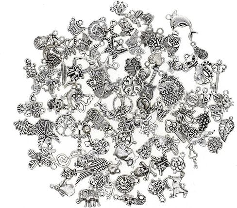 Keyzone Wholesale 100 Pieces Mixed Charms Pendants DIY for Jewelry Making and Crafting in Saudi Arabia