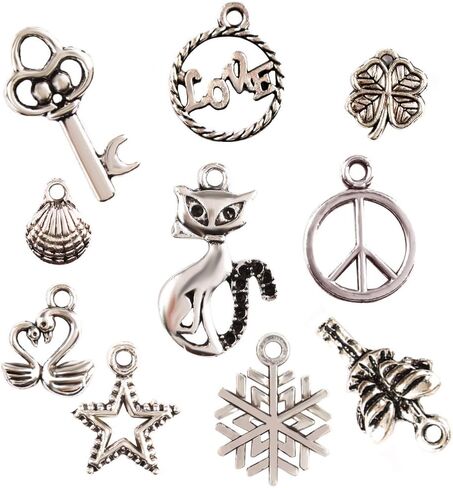 Keyzone Wholesale 100 Pieces Mixed Charms Pendants DIY for Jewelry Making and Crafting in Saudi Arabia