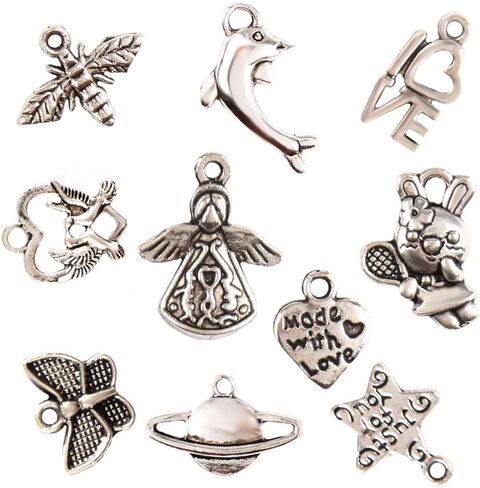 Keyzone Wholesale 100 Pieces Mixed Charms Pendants DIY for Jewelry Making and Crafting in Saudi Arabia