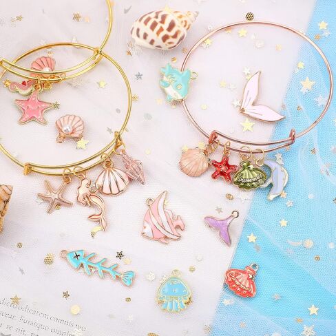 MARFOREVER 120 Pcs Ocean Themed Sea Charms for Jewelry Making Beach Charms in Kuwait