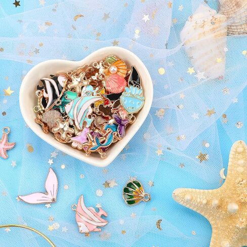 MARFOREVER 120 Pcs Ocean Themed Sea Charms for Jewelry Making Beach Charms in Kuwait