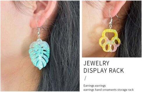 CNYEJQJC Earring Resin Molds, Silicone Crystal Drop Glue Earring Mold, 12 Love/Moon/Leaf Molds, Jewelry Epoxy Casting Moulds for DIY Earring, Pendant, Ring, Jewelry Crafts Supplies in Saudi Arabia