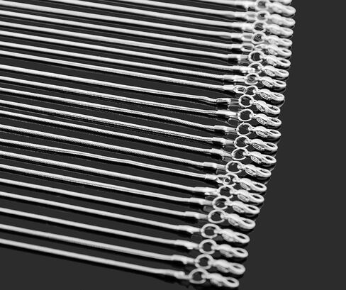 24 قطعة 18 بوصة 925 الفضة مطلي 1.2 مللي متر DIY بها بنفسك ثعبان سلسلة Charms ربط قلادة مع المشابك جراد البحر لصنع المجوهرات in Kuwait