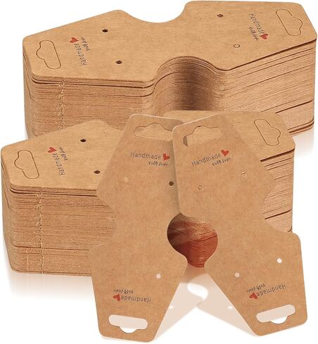 بطاقات عرض الاساور، 200 قطعة من بطاقات عرض المجوهرات، ورق كرافت معلق لسلسلة المفاتيح والاساور والقلادة، بطاقات عرض لمستلزمات الاعمال الصغيرة، بطاقات العقد والاساور وربطة الشعر in Kuwait