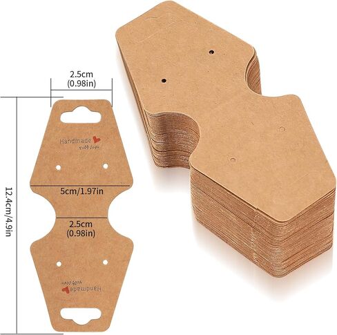 بطاقات عرض الاساور، 200 قطعة من بطاقات عرض المجوهرات، ورق كرافت معلق لسلسلة المفاتيح والاساور والقلادة، بطاقات عرض لمستلزمات الاعمال الصغيرة، بطاقات العقد والاساور وربطة الشعر in Kuwait
