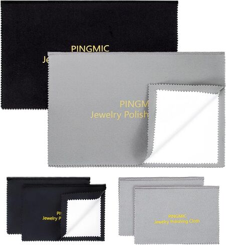 PINGMIC Jewelry Polishing Cloth Set, 6-Piece Silver Cleaning Cloths in Kuwait