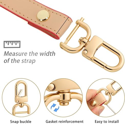 4pcs Detachable Snap Hook Swivel Clasp with 4pcs D-Rings Screw in Shackle for DIY Purse Strap Replacement (Brass,1 inch) in Kuwait
