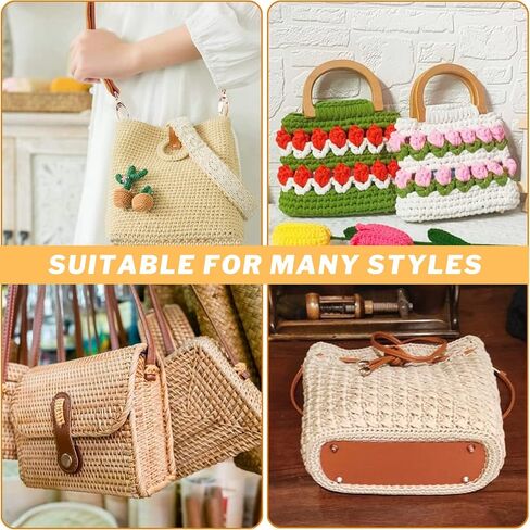 4 Pcs PU Leather Bag Bottom Shaper with Holes for DIY Bag Crochet, Atarvana Oval Bag Bottom Shaper Pads 12x4 Inch for DIY Purse Shoulder Bag Handbag Making Supplies (Brown & Khaki) in Kuwait
