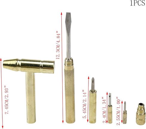 مطرقة ذهبية متعددة الوظائف من فاوتاب، مطرقة حديد صغيرة مع مفكات في المقبض، مجموعات مفكات صغيرة، مطرقة لصنع المجوهرات والحرف اليدوية، 6.10 × 2.08 × 0.52 انش، قطعة واحدة، ذهبي in Saudi Arabia