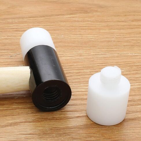 مطرقة بلاستيكية مزدوجة من Beadsmith - عناصر معدنية - مقبض خشبي 9.5 بوصة - 75 مم، رأس 4 أونصة، وجوه 25 مم - تستخدم لتسوية وتشكيل الصفائح المعدنية والأسلاك دون خطر التشويه in Kuwait