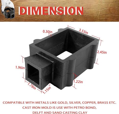 2-Part Cast Iron Flask Mold Frame for Sand Casting Jewelry Metal Casting Making Tool in Saudi Arabia