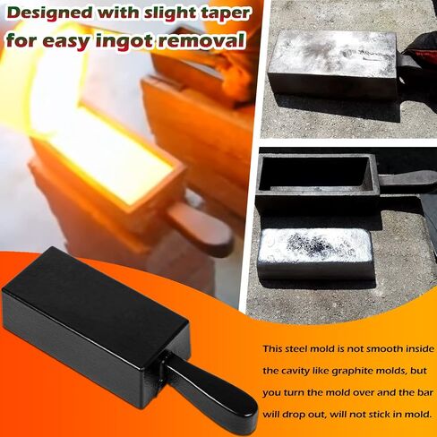 100 oz Troy Ounce Gold Bar Loaf Cast Iron Ingot Mold Perfect for Custom Smelting Pouring Melting Casting Refining Gold Silver Copper Aluminum Brass Precious Metals in Kuwait